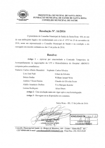 Resolução Nº. 016/2016 CMS
