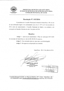 Resolução Nº. 015/2016 CMS