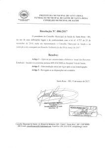 Resolução Nº. 006/2017 CMS